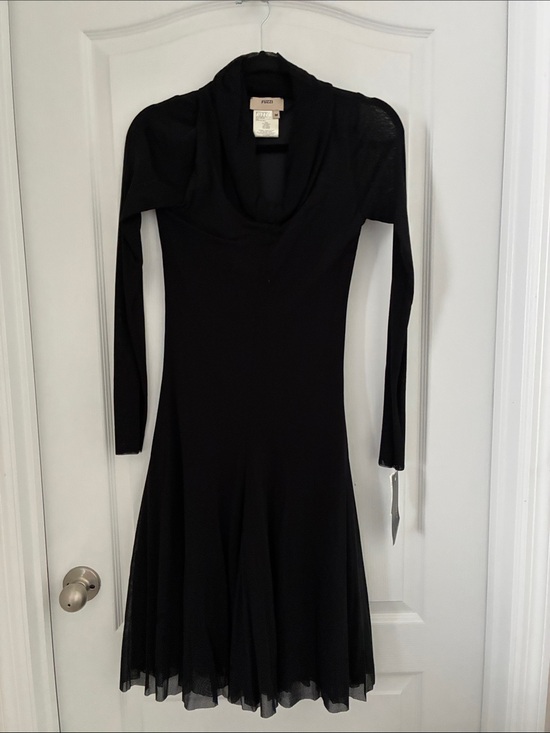 Fuzzi Dresses & Skirts - Fuzzi Black Long-Sleeve Cowl-Neck Dress